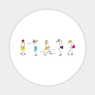 Women playing golf - golf swings Magnet